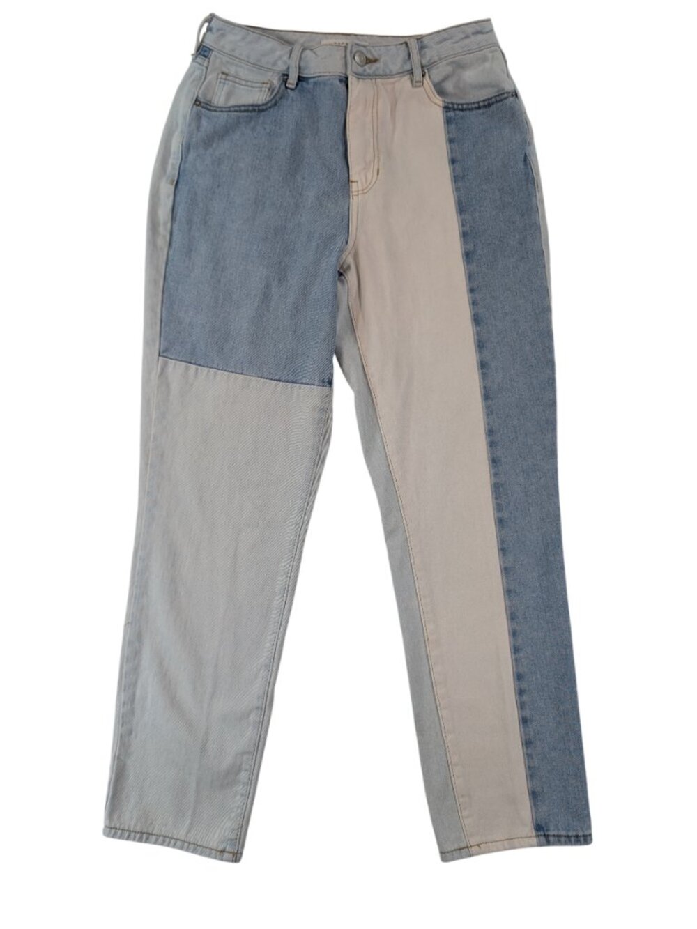 PacSun Hopper Patch Mom Jeans Lightwash Colorblock Patchwork High Rise Denim 28